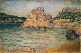 「ブレハ島」久米桂一郎作　油彩　1891年　個人蔵