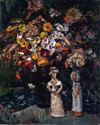 中谷健次「花と人形」油彩　1955年頃