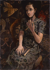 黒田頼綱　「黒い帽子の肖像」　1946年　油彩